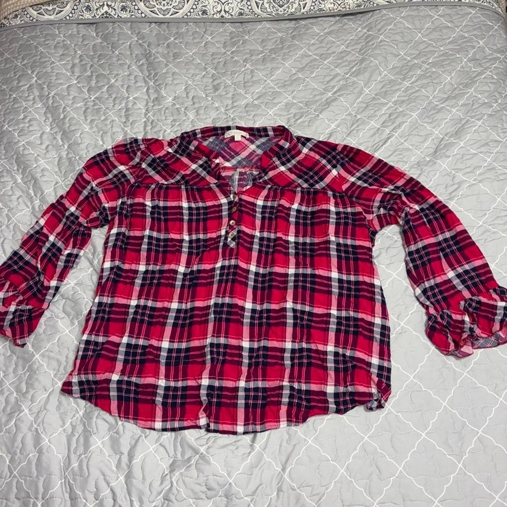 Plaid 2XL Women's Shirt Pink navy